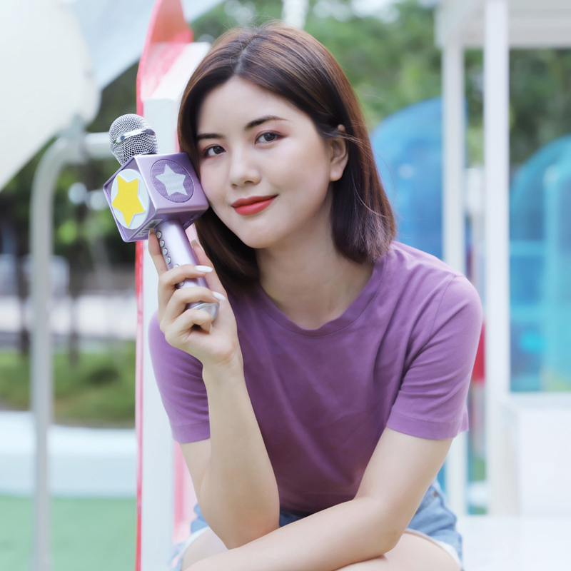 Woohoo Microphone Speaker Integrated Home Karaoke Smart Phone Singing Artifact Double Wireless Chorus Gift